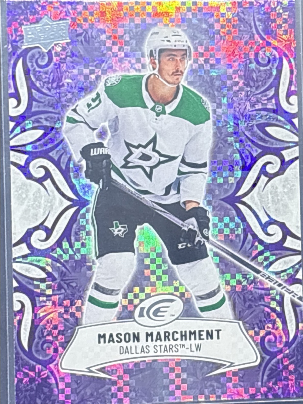 Upper Deck Mason Marchment Dallas Stars Hockey Trading Card - Purple Refractor
